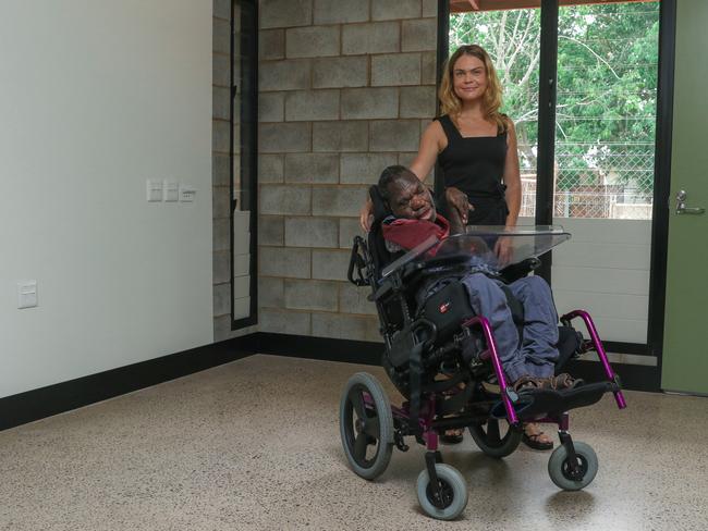 Laura Shellie and Fabian Bush attend the launch of new social housing built by Somerville in Driver. Picture: Glenn Campbell