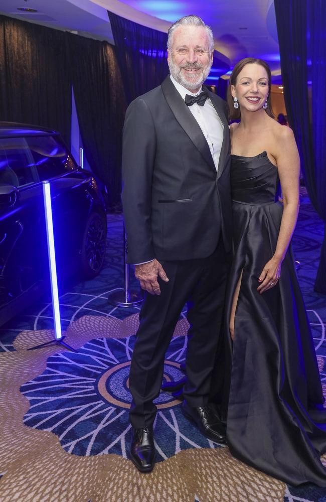 Bryan Sheedy & Taire Olsen arriving at the Kollosche People's Ball at The Star. Picture: Glenn Campbell
