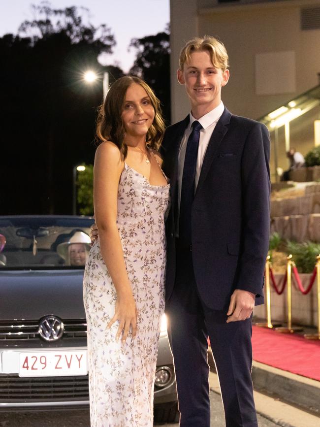 Sascha von Papen (right) and guest. Hillcrest Christian College 2020 school formal. Photo: Supplied