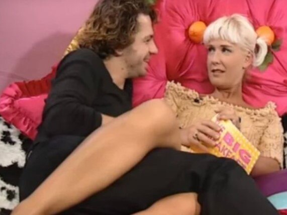 Michael Hutchence and Paula Yates during their infamous TV interview on The Big Breakfast.
