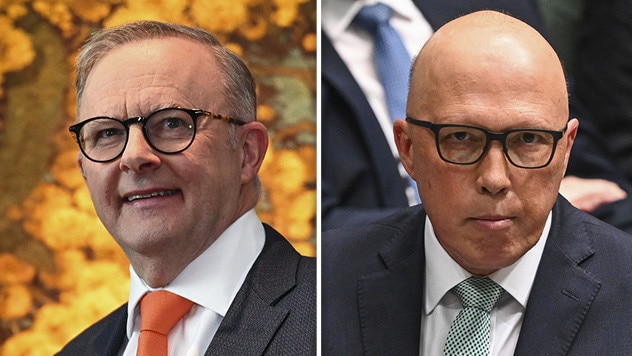 Labor voters are not necessarily following Prime Minister Anthony Albanese's (left) lead to vote Yes for the Voice, but Coalition voters are heeding the No message from Opposition Leader Peter Dutton.