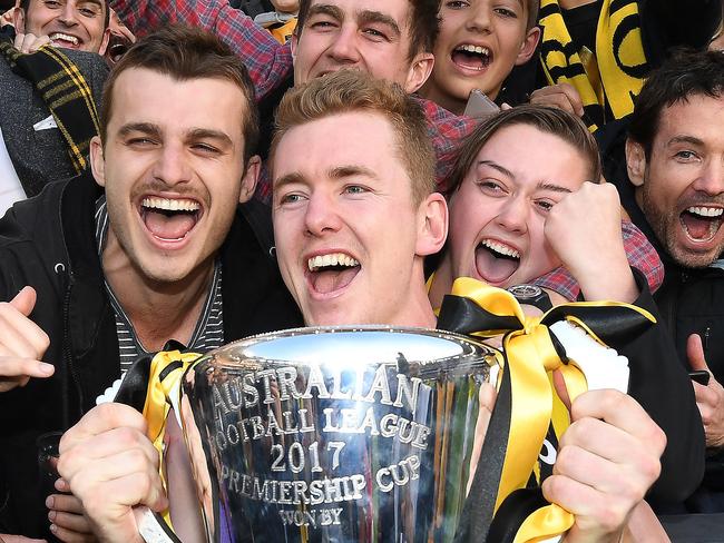 Jacob Townsend with the 2017 premiership cup.