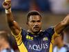 CANBERRA, AUSTRALIA - MARCH 04: Henry Speight of the Brumbies celebrates victory in the round two NRL match between the Brumbies and the Waratahs at GIO Stadium on March 4, 2016 in Canberra, Australia. (Photo by Mark Metcalfe/Getty Images)