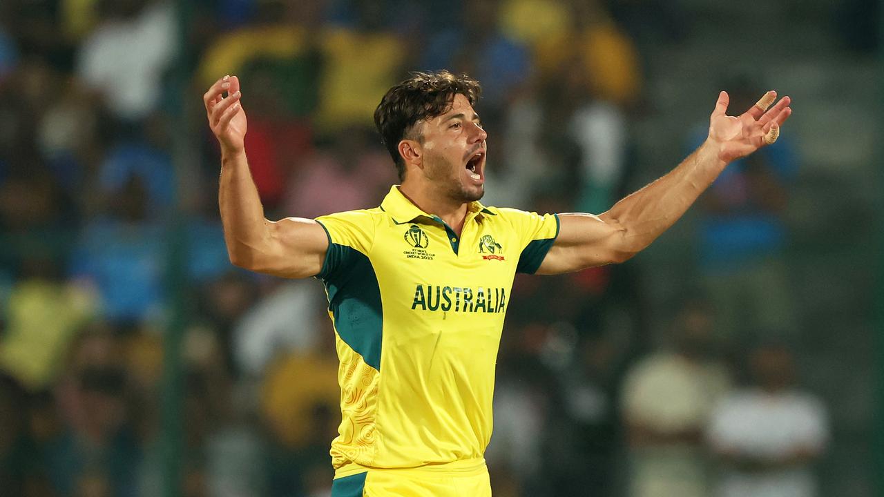 Marcus Stoinis of Australia celebrates the wicket of Imam-ul-Haq of Pakistan. Picture: Robert Cianflone/Getty Images