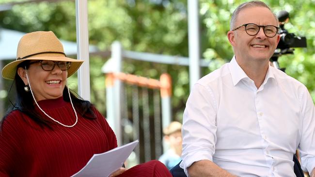 Minister for Indigenous Australians Linda Burney and Prime Minister Anthony Albanese in Sydney. Picture: NCA NewsWire/Jeremy Piper