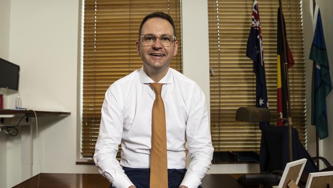 Senator Andrew Bragg in his office at Parliament House in Canberra. Picture: NCA NewsWire / Gary Ramage