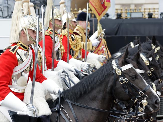 The Household Cavalry ride during the Trooping the Colour parade. Picture: Getty