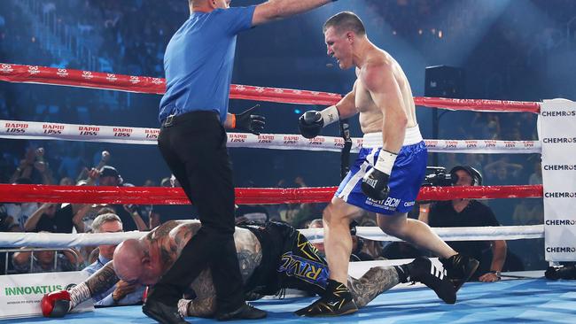 Paul Gallen has defeated Lucas Browne by TKO. Picture: Getty Images