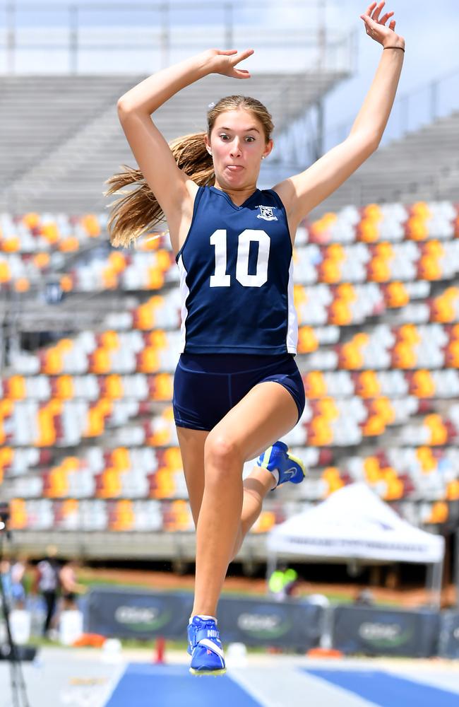 St Margaret’s in action at the Queensland All Schools track and field championships at QSAC. Picture, John Gass