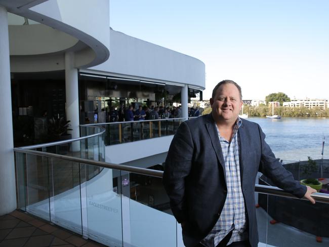 Business - Tech millionaire Bevan Slattery at Eagle Street Brisbane. Pic Mark Cranitch