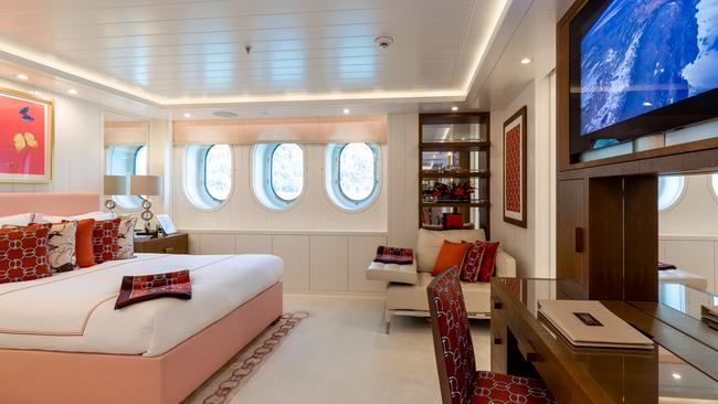 Inside the Superyacht The Lady E which is in Melbourne and is available for charter. Picture: Supplied.