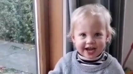 Ivy Smith, 2, of Christchurch who went viral on TikTok when her mother Sophie Smith captured her saying there was a "f***ing goat" in their garden. Picture: TikTok/ivyandsophiesmith