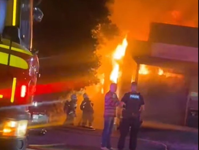 The blaze at Manly: Picture: Michelle Courtier/Facebook