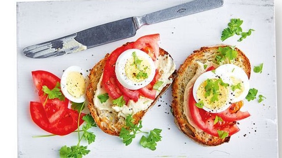 Spread some healthy hummus on your toast.