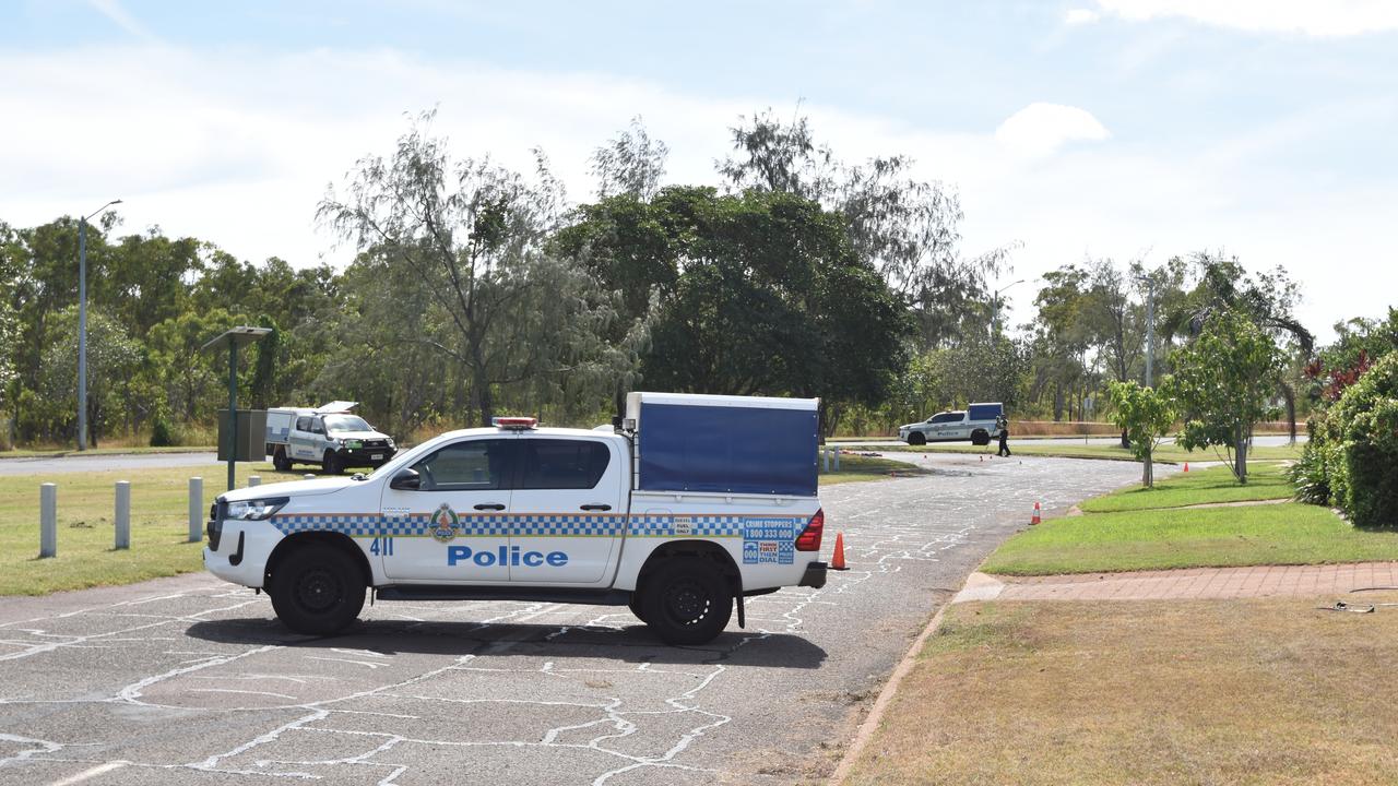 NT Police Major Crash Investigation Unit examining the scene of a suspected hit-and-run at Trower Rd, Brinkin, in which three people suffered serious injuries, April 19, 2024. Picture: Alex Treacy