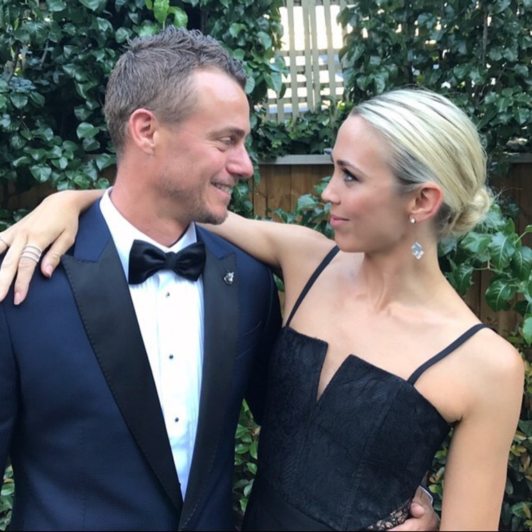 Retired tennis champ Lleyton Hewitt and wife Bec Hewitt. Picture: Supplied