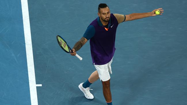 Nick Kyrgios was at his entertaining best throughout the Open. Picture: Getty Images