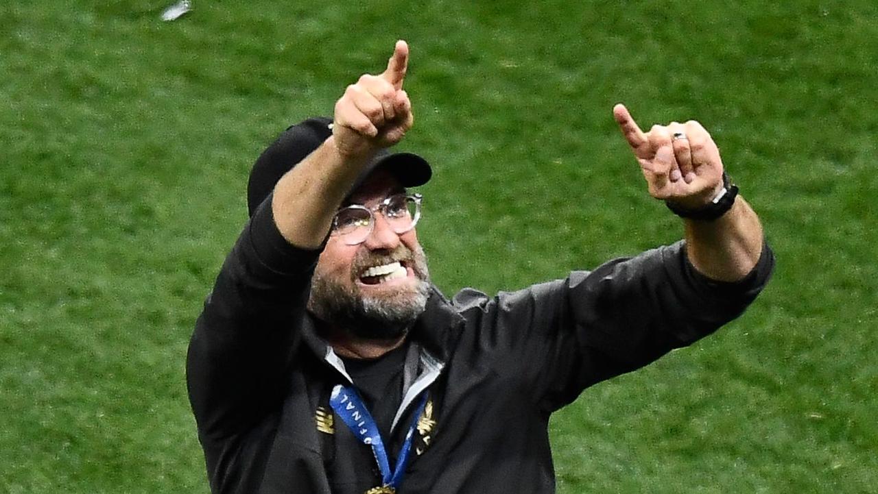 Liverpool's German manager Jurgen Klopp celebrates after winning the UEFA Champions League final