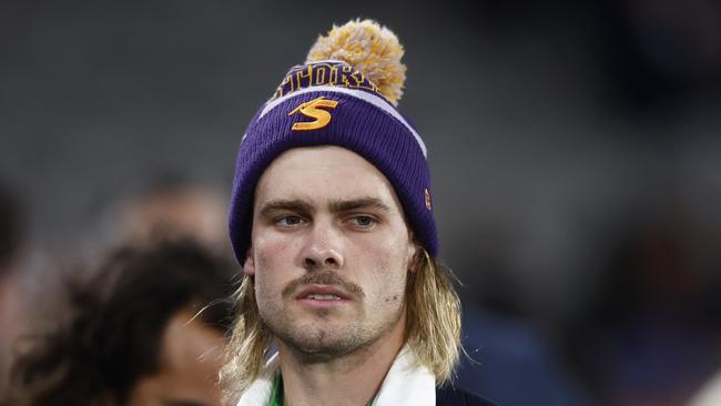 MELBOURNE, AUSTRALIA - JULY 28: Ryan Papenhuyzen looks on before the round 22 NRL match between Melbourne Storm and Parramatta Eels at Marvel Stadium on July 28, 2023 in Melbourne, Australia. (Photo by Daniel Pockett/Getty Images)