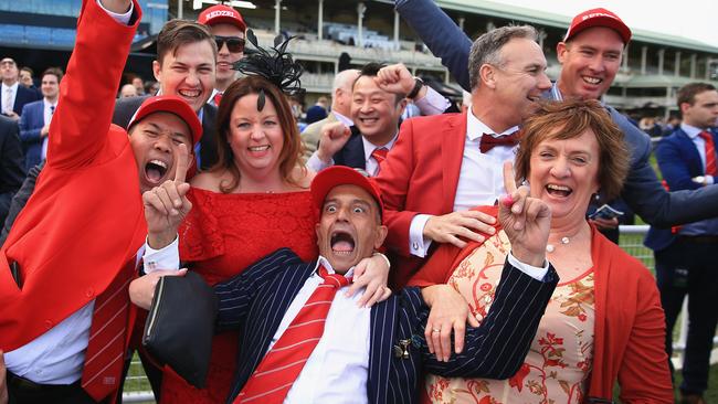 The red army is back as celebrations begin for Redzel’s latest triumph. Picture: Getty Images