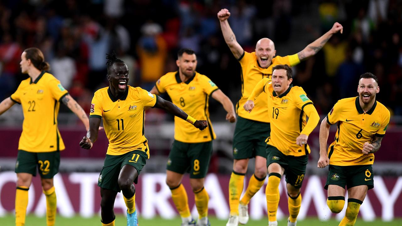 Australia celebrate qualification.