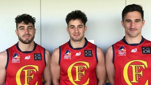 Flinders Park brothers Nic, James and Tom Schwarz. Picture: Flinders Park Football Club