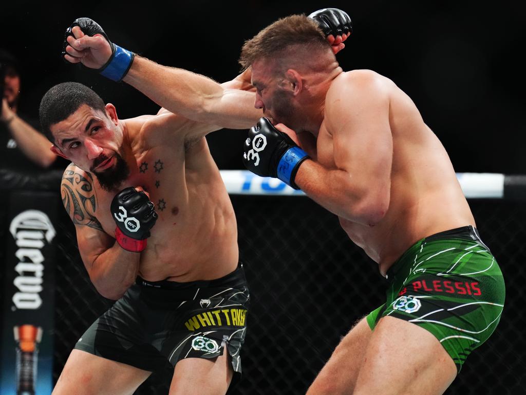 Dricus du Plessis scored a huge upset win over Rob Whittaker last year. Picture: Chris Unger/Zuffa LLC via Getty Images