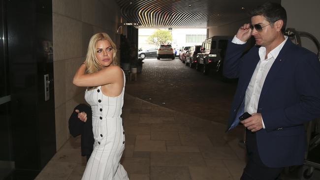 Sophie Monk with her new love Stu Laundy today. Picture: Dylan Robinson