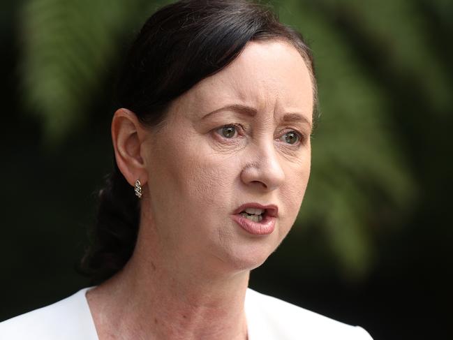 Health Minister Yvette D'Ath speaking at a press conference at the Parliamentary Annexe. Pics Tara Croser.