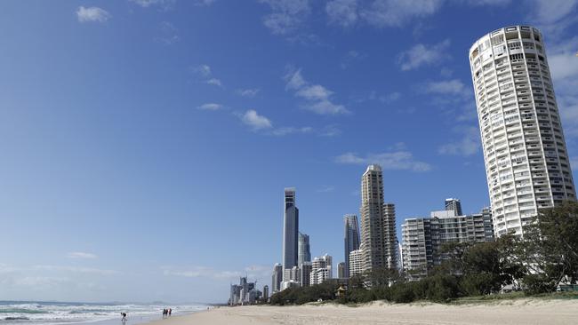 The beach where the body of an infant was found at Surfers Paradise on the Gold Coast. Picture: AAP Image/Regi Varghese