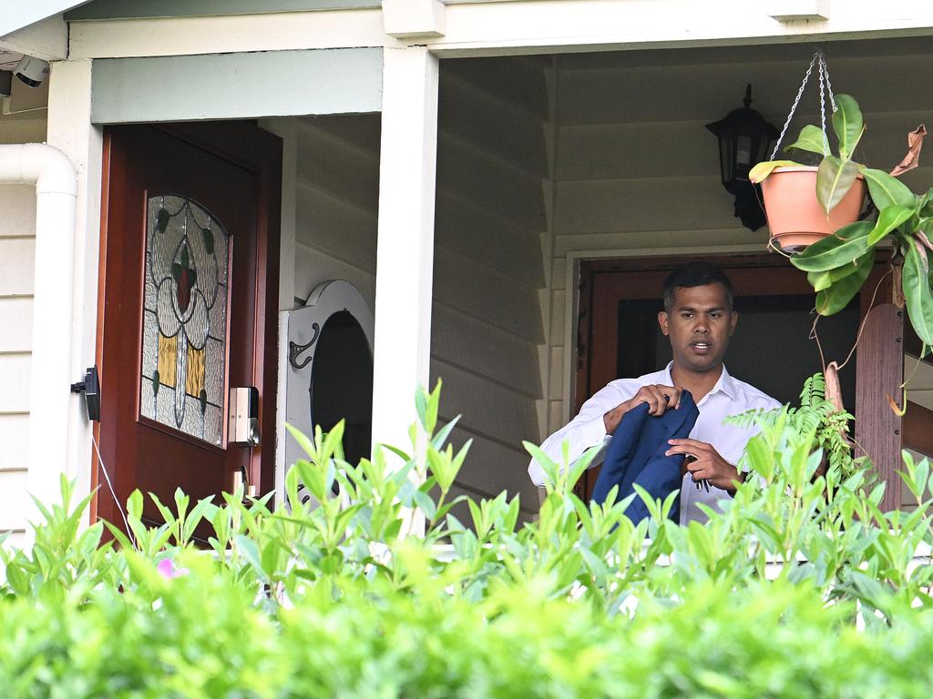 LNP candidate for the seat of Lilley, Vivian Lobo leaves his home in Wilston. Lyndon Mechielsen/The Australian