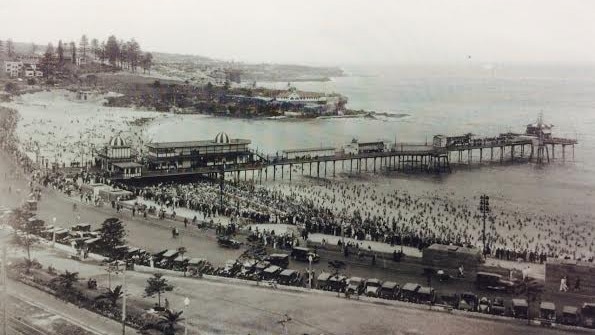 Coogee Pier in 1928. The ‘English seaside style’ amusement pier at Coogee Beach was demolished in 1934 after it was damaged by rough surf.