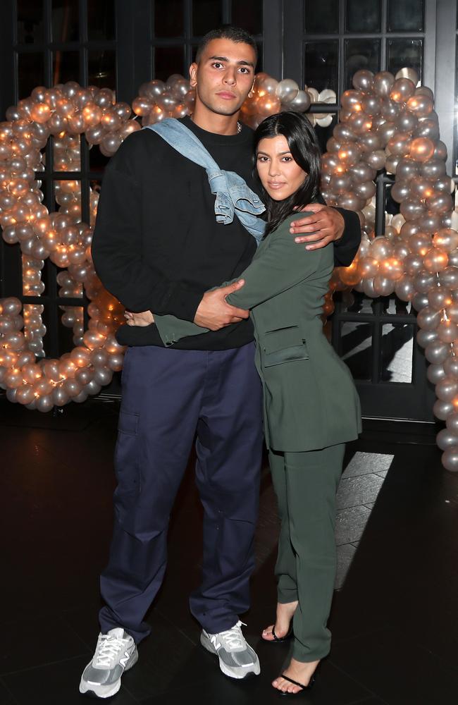 Younes Bendjima and Kourtney Kardashian at Beauty & Essex. Picture: Getty Images
