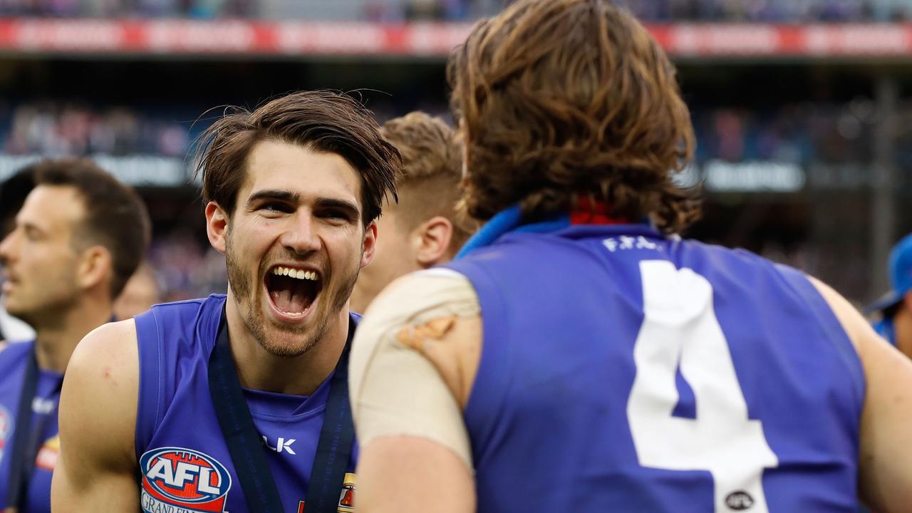 Easton Wood and Marcus Bontempelli are two more-experienced Bulldogs who remain from the 2016 flag. Pic: Getty Images