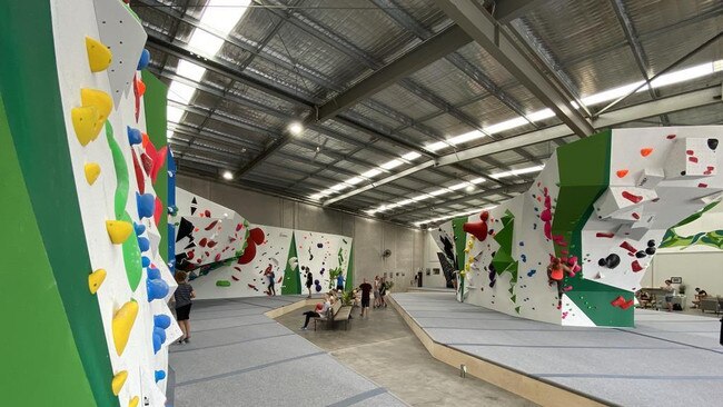 Climbers at Flow Bouldering Gym in Forest Glen. Picture: Eddie Franklin