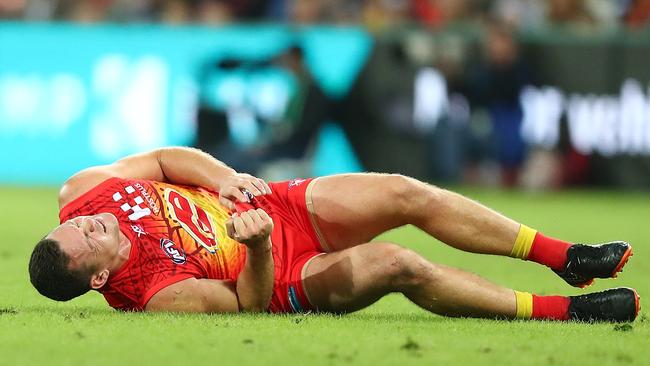 Steven May suffered an ankle injury in his side’s horror night. Pic: Getty Images