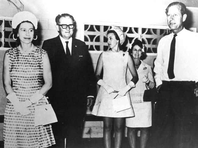 The Queen, Princess Anne and Prince Phillip visit Mackay in 1970. With them are the then Pioneer Shire Council Chairman Cr Michael Moohin and his wife Betty Moohin. Photo: Daily Mercury Archives