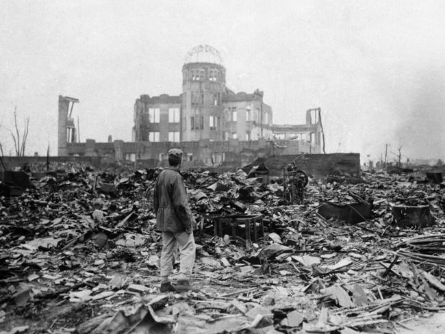 The devastation caused in Hiroshima after the US dropped atomic bomb on city in 1945.