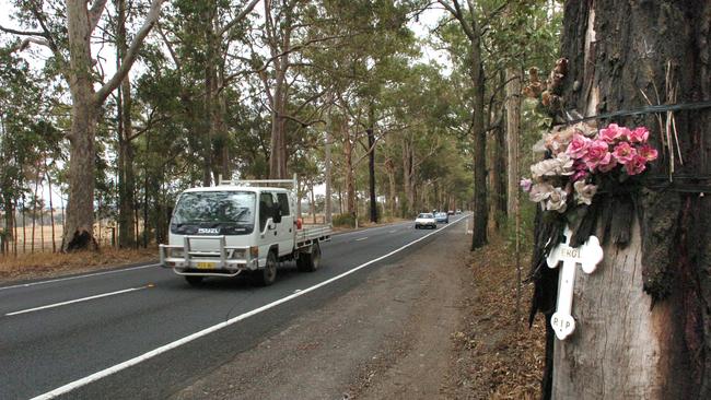 A tribute to a victim of a car crash on Appin Rd.