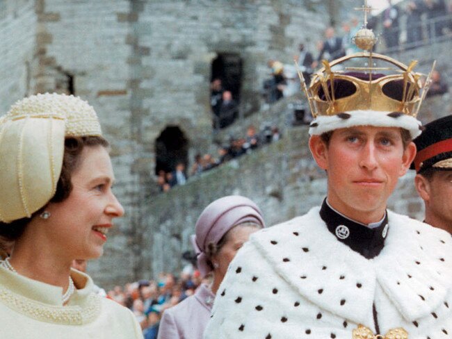 /SBS tv show The Passions Of Prince Charles - A young Prince Charles with his mother Queen Elizabeth II. scene royalty britain crown profile