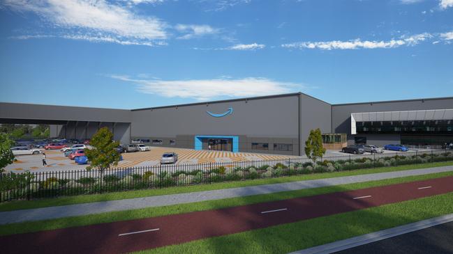 An artist’s impression of Amazon Australia’s Melbourne fulfilment centre at Ravenhall.