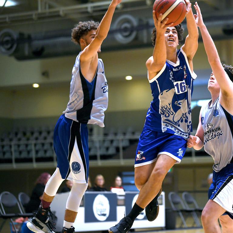 Ignatius Park college player Callaway Parker Boys Final. Ignatius Park college vs Cairns SHS. Finals for Qld Schools Basketball Championships. Sunday September 22, 2019. (AAP image, John Gass)