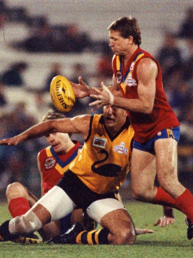 McDermott against WA at Football Park in 1993.