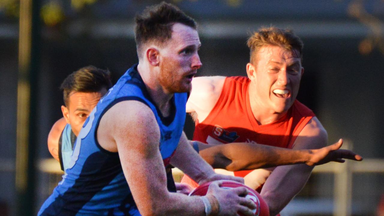 SANFL: Sturt v North Adelaide at Unley Oval, Saturday, May 4, 2019. Sturt's Aidan Riley. (Pic: AAP/Brenton Edwards)