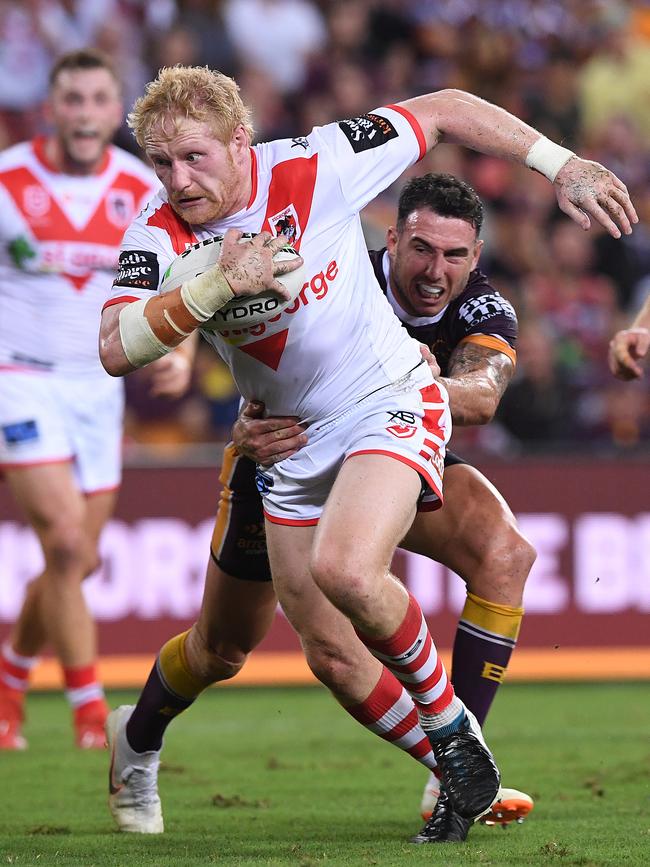 James Graham gets past Darius Boyd. Picture: AAP Image/Dave Hunt