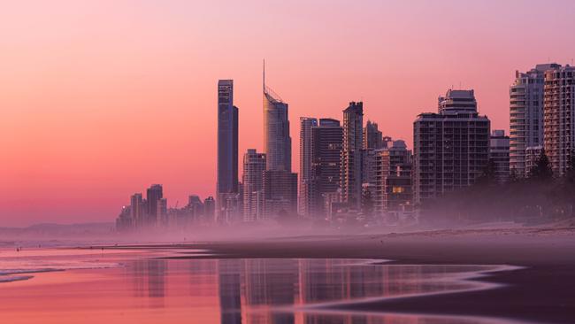 The famous skyline of the Gold Coast, a high-rise holiday mecca.