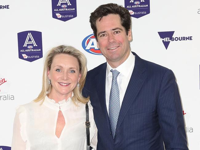 AFL CEO Gillon McLachlan and his wife Laura McLachlan. Picture: Getty Images