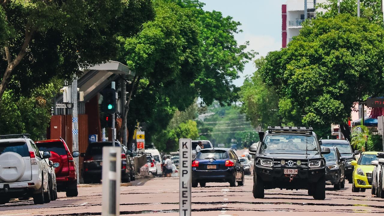 Wendy Ann Rankilor says she slipped and fell while crossing a wet street in Darwin in 2020. Picture: Glenn Campbell