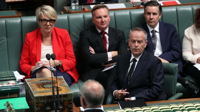 Opposition Leader Bill Shorten and his frontbench during Question Time. Picture: Gary Ramage 