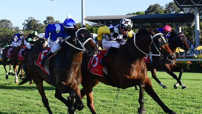 Ballistic Boy (right) will contest The Wave after he was a late scratching at Eagle Farm last Saturday. Picture: Trackside Photography